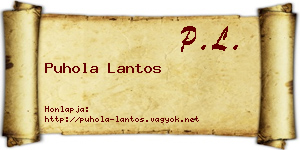 Puhola Lantos névjegykártya